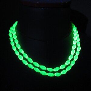 Uranium glass bead necklace